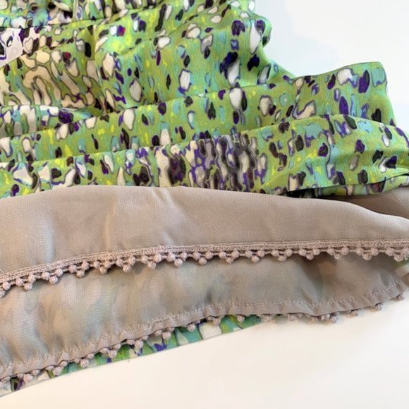 Anthropologie Leifsdottir 'Birch Tree' Green Silk Mini Dress - S - Picture 8 of 13